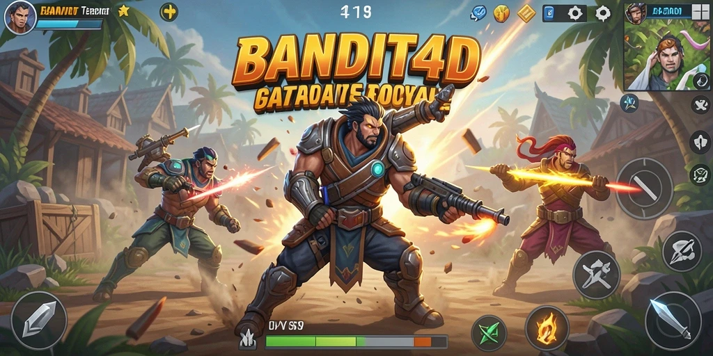 Tampilan gameplay seru dan menegangkan dalam BANDIT4D.
