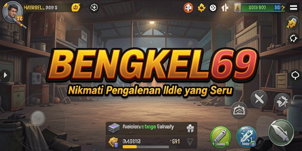 Screenshot BENGKEL69 menampilkan permainan pengelolaan bengkel yang seru.