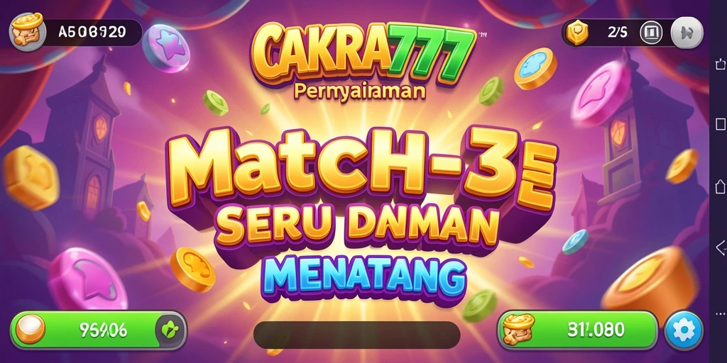 Tampilan menarik dari gameplay match-3 yang seru dan menantang.