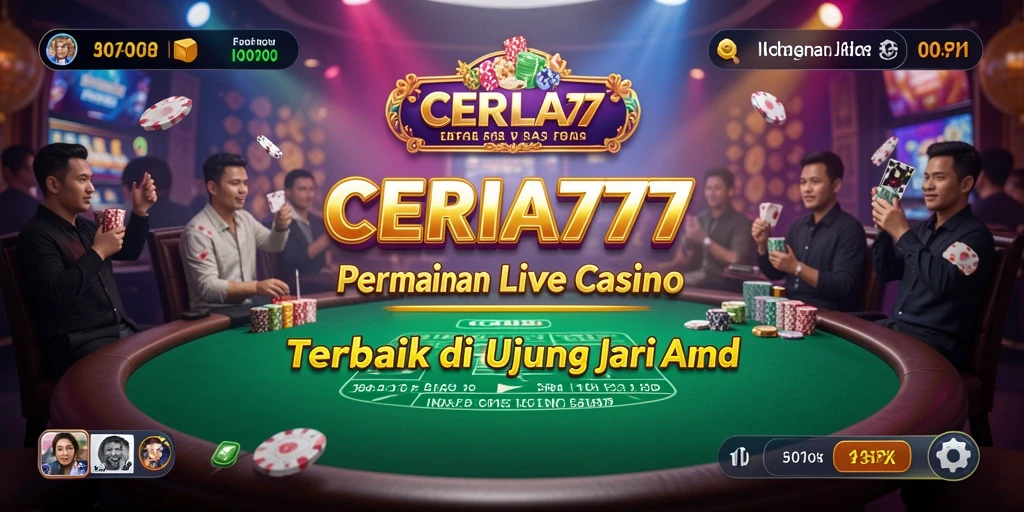 Screenshot CERIA777 menunjukkan dealer langsung dan suasana Live Casino yang menarik.
