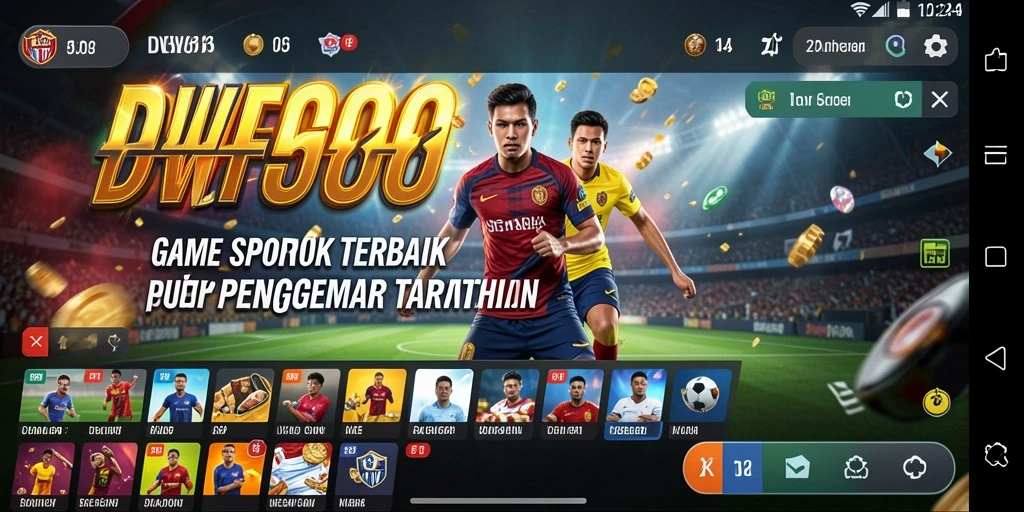 Tampilan menarik dari antarmuka DEWI5000 dengan pilihan taruhan olahraga.