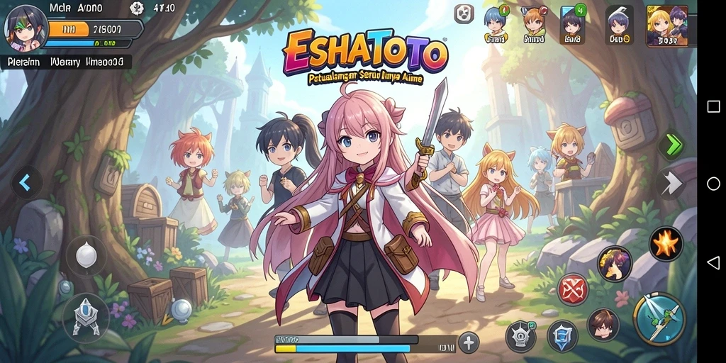 Tampilan gameplay seru dan karakter anime yang ikonik.