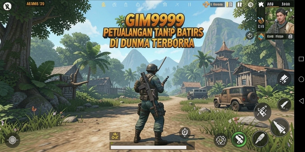Tangkapan layar menampilkan gameplay GIM999 yang menakjubkan dalam dunia terbuka.