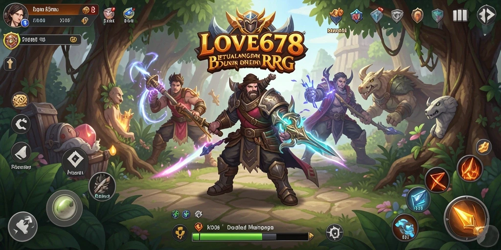 Screenshot gameplay LOVE678 menampilkan aksi mendebarkan dalam pertempuran RPG.