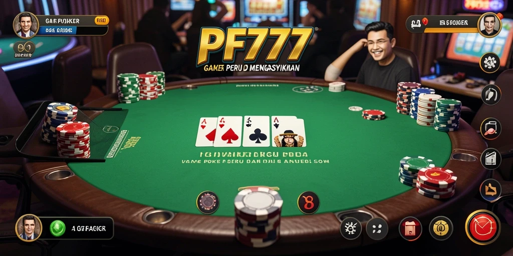 Screenshot utama PF777 menampilkan gameplay Poker yang seru dan interaktif.