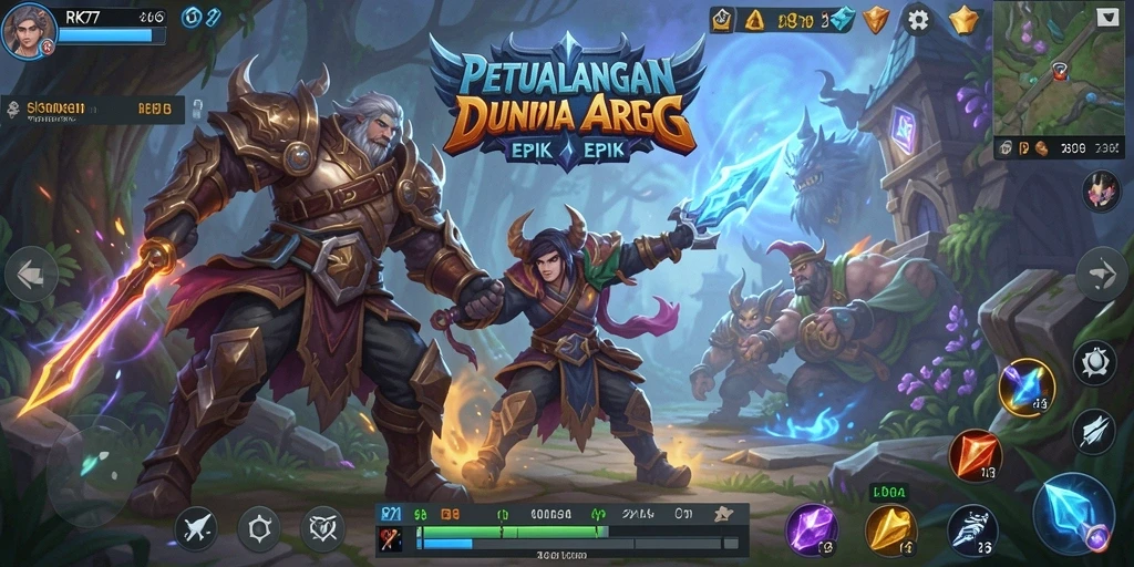 Tampilan gameplay seru dari RK77 dengan pertarungan ARPG yang dinamis.