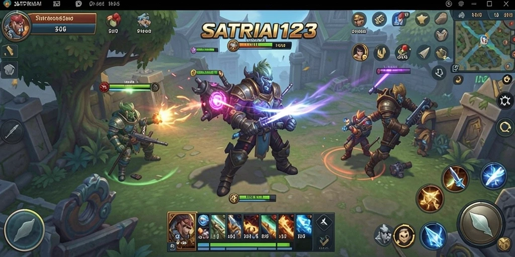 Tampilan gameplay seru dan strategis dalam SATRIA123.