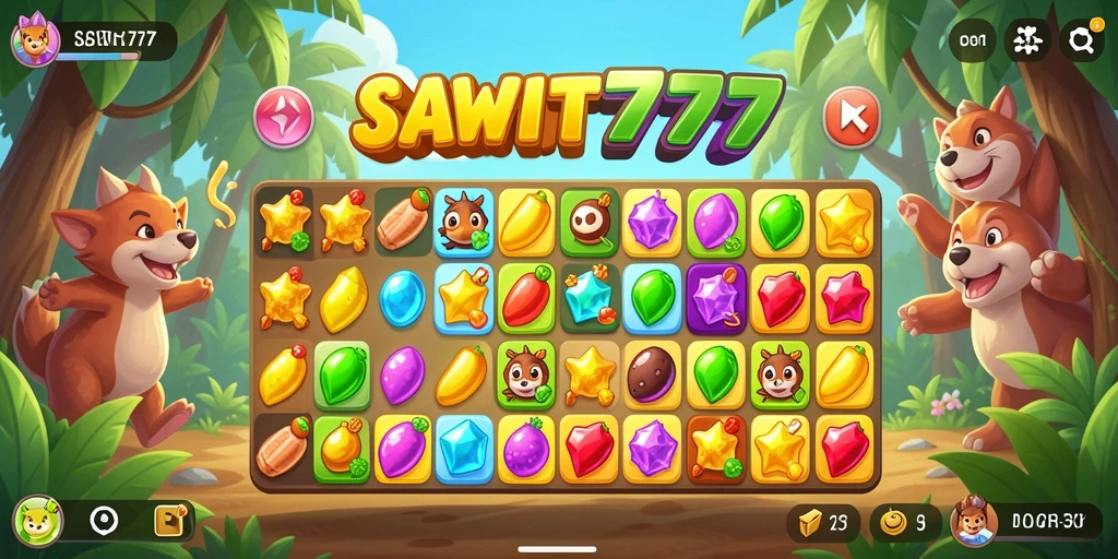 Tampilan gameplay seru dalam SAWIT777 dengan kombinasi buah sawit.