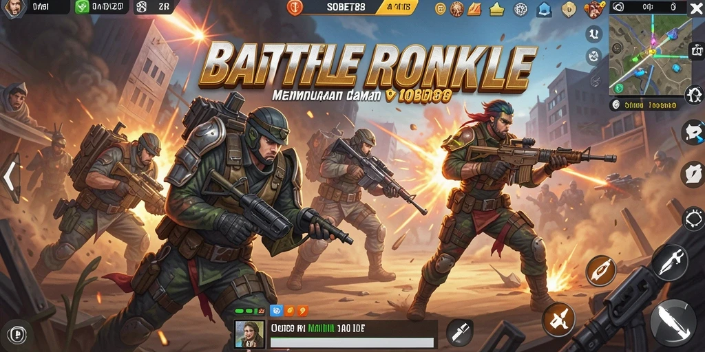 Tampilan aksi mendebarkan dalam game Battle Royale SOBET88.
