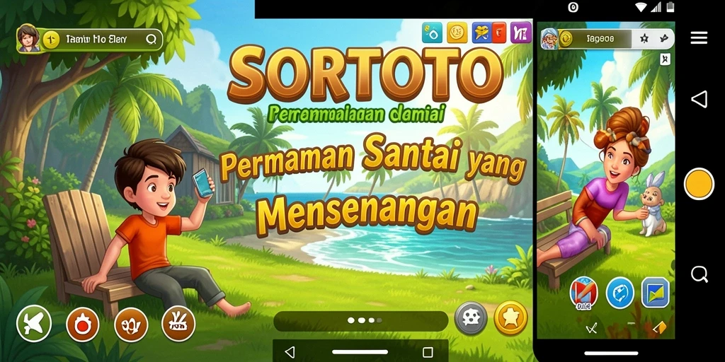 Gambaran gameplay SORTOTO yang menyenangkan dan berwarna-warni.